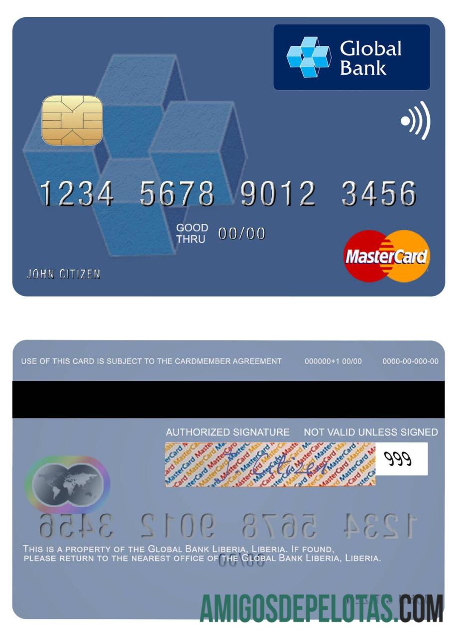Liberia Global Bank Liberia Mastercard real example